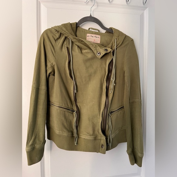 We The Free Free People Carmen Moto Jacket in Olive Sparrow - XS - Picture 7 of 16